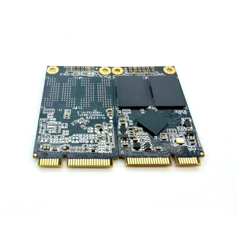 mSATA edge connector and mounting holes on the GemDisk MO-300 SSD